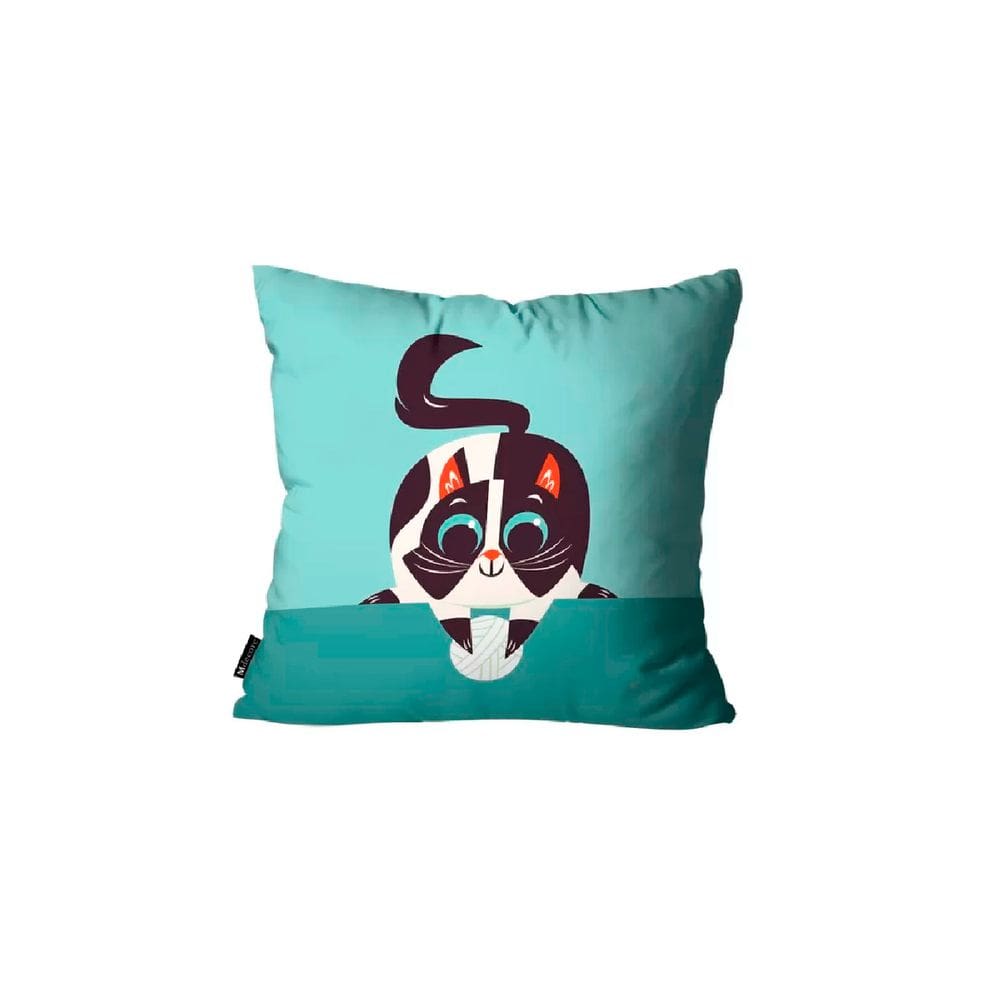 Capa para Almofada Mdecore Gato Verde