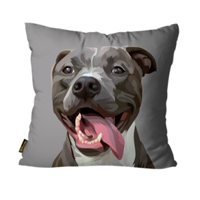 Capa para Almofada Mdecore Pit Bull Cinza 45X45
