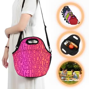 Bolsa Lancheira Térmica Neoprene Adulto Infantil Urban Rosa