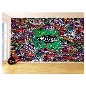 Papel De Parede 3D Musica Music Arte Colorido 3,5M Mus99