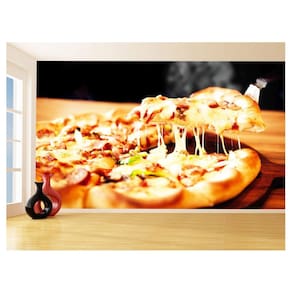 Papel De Parede 3D Alimentos Pizza Receita Sabor 3,5M Al455