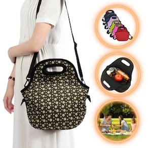 Bolsa Lancheira Térmica Neoprene Modelo Bolinha Marrom