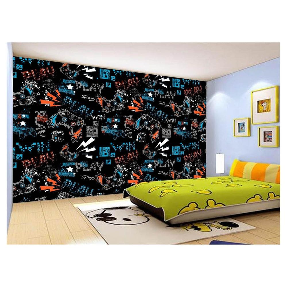 Papel De Parede 3D Infantil Controle Game Jogo 3,5M Azs297