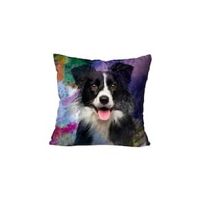 Capa para Almofada Decorativa Border Collie Colorido