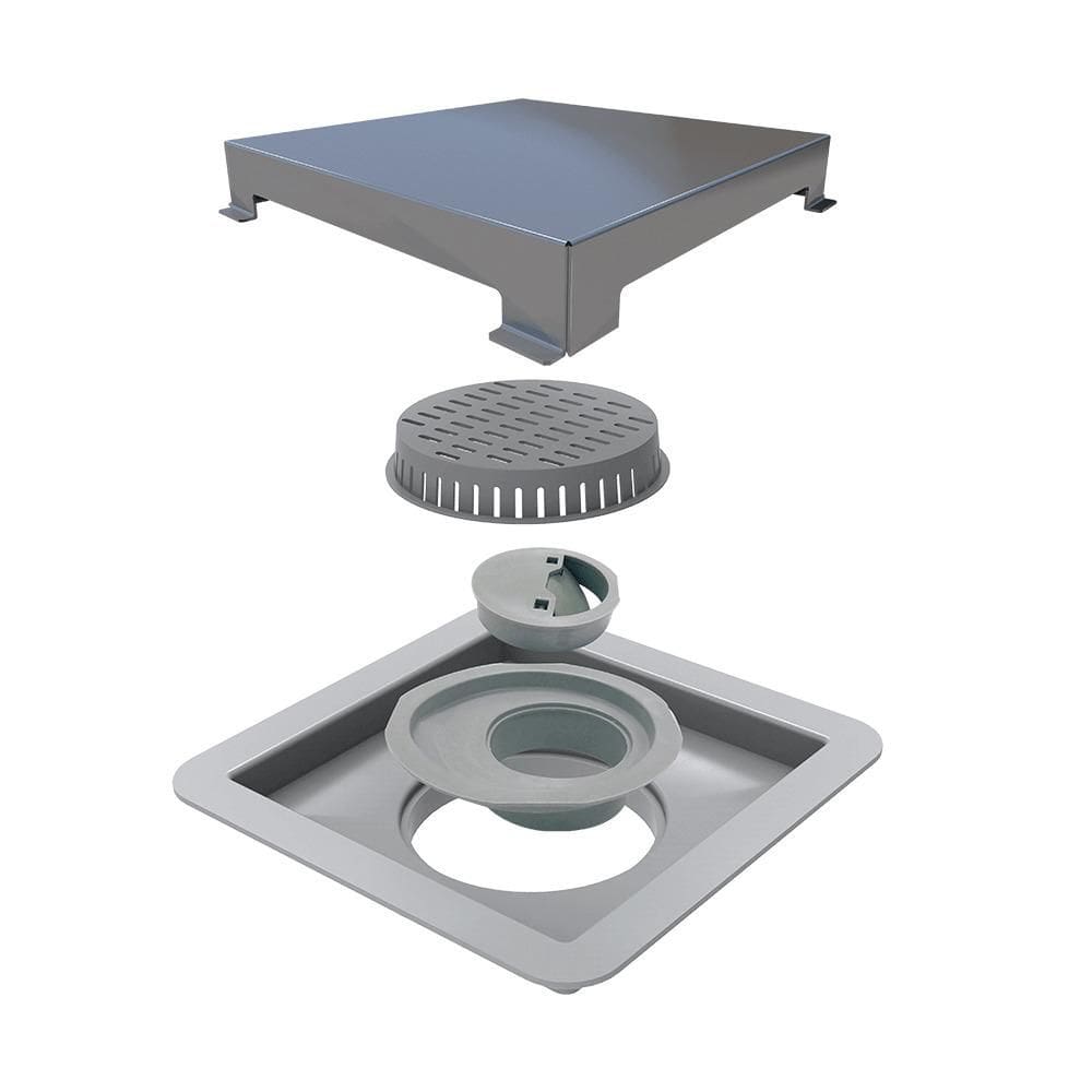 Ralo Linear Inox 15 cm x 15 cm Square Inox Escovado