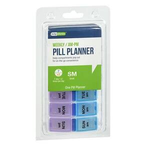 Recipiente de pí de viagem Ezy Dose 7 dias am/pm 1 cada por Ezy Dose (pacote com 6)