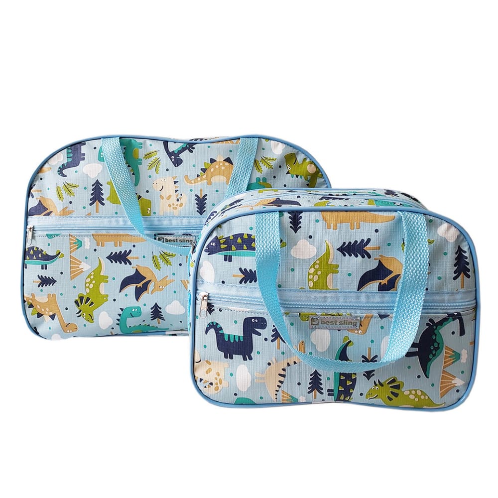 Kit 2 Mala Maternidade Grande Menino Bolsa Maternidade Bebe Dinossauro Alça Ombro Reforçada Passeio