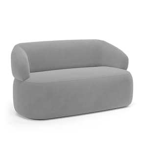Sofá Orgânico 03 Lugares Living Glee 170cm Veludo Cinza - Desk Design