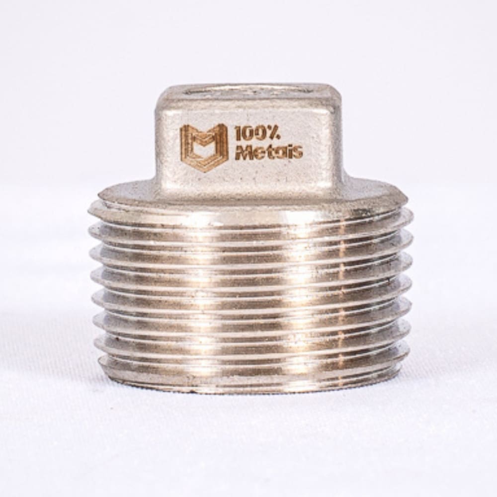 BUJÃO QUADRADO INOX 304 150LBS ROSCA (BSP) IMP. - 1/8 (10.30mm)