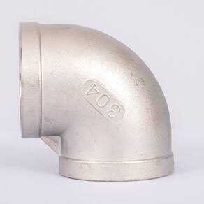 COTOVELO 90º INOX 304 150LBS ROSCA (BSP) IMP. - 3/8 (17.15mm)