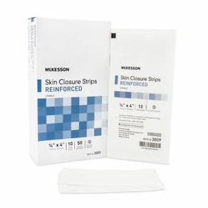 Faixa de fechamento de pele 1/4 x 4 polegadas, branca, caixa com 50 da McKesson (pacote com 2)
