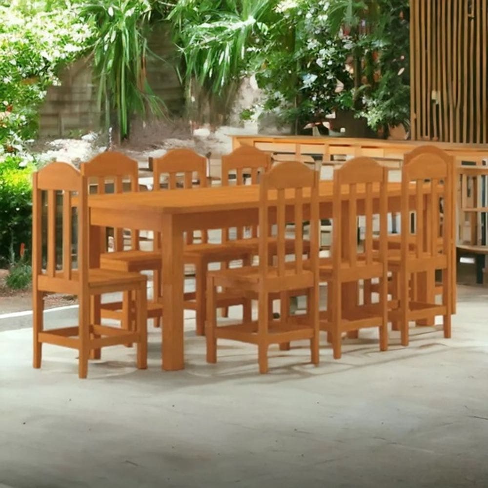 Mesa Safira Em Madeira 8 Cadeiras 220