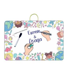 Brinquedo Lousa Animada Borboleta 40Cm Em Mdf Caneta