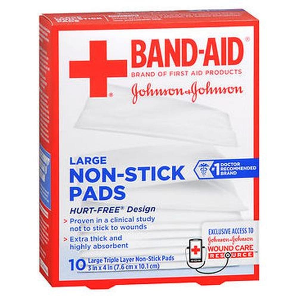 Almofadas antiaderentes Band-AID grandes 3 polegadas x 4 polegadas 10 cada da Aveeno (pacote com 6)