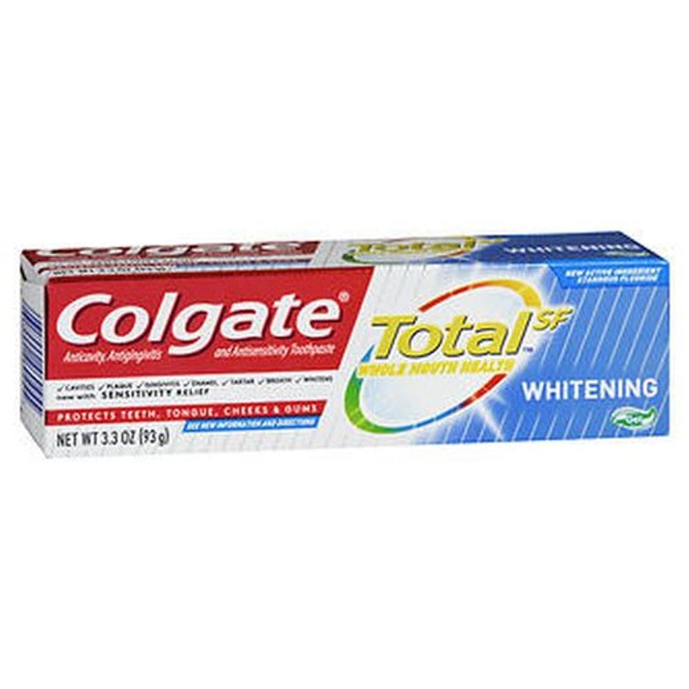 Colgate Total SF Whitening Anticavity-Antigingivite e Creme Dental Antissensibilidade Gel 3,3 Oz da Colgate (pacote com 6)
