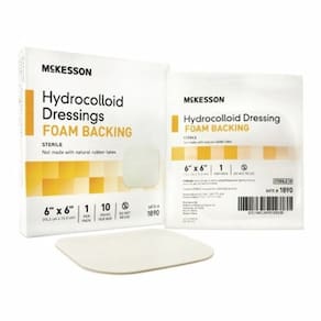 Curativo hidrocolóide 15,72 x 15,72 cm bege claro estéril 1 cada da McKesson (pacote com 4)