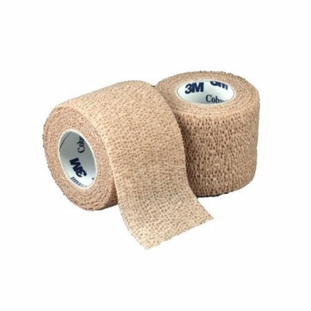 Curativo coeso 3M Coban 2 Polegada X 5 Jarda Padrão Compressão Fechamento Azul Azul NãoSterile Caso Azul de 36 por 3M