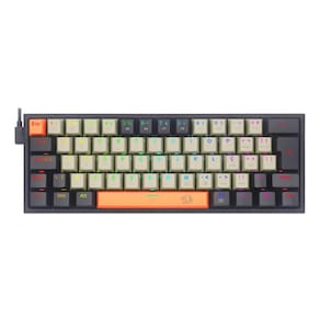 Teclado Mecânico Gamer Redragon Fizz Sunrise - ABNT2 - RGB - Switch Marrom - K617RGB-OG-GY-BK