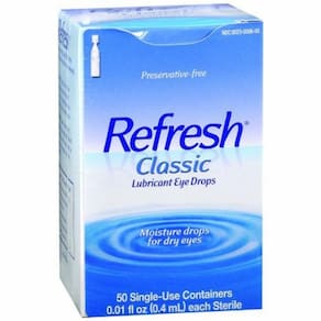 Recipientes de uso único para colírios sem conservantes Refresh Classic 50 unidades da Refresh (pacote com 4)
