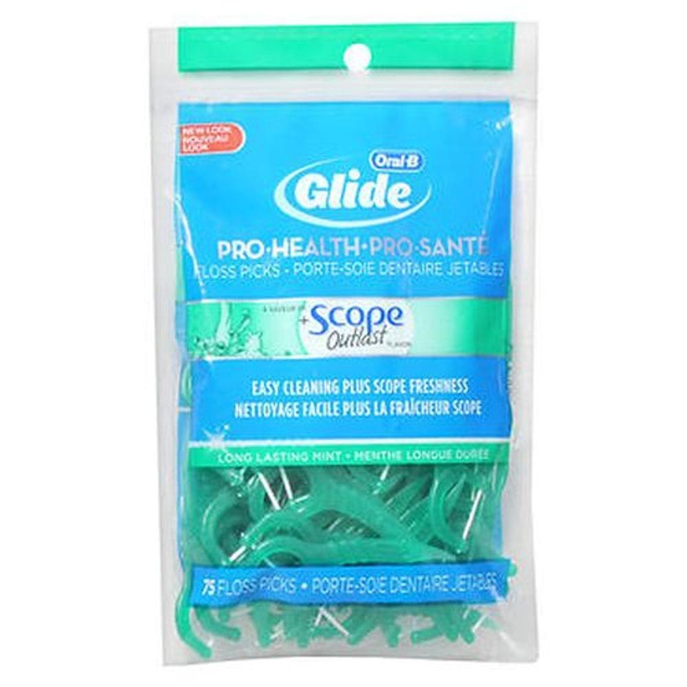 Escolhas de fio dental Oral-B Pro-Health + Scope Outlast Sabor de menta de longa duração 75 cada da Oral-B (pacote com 4)