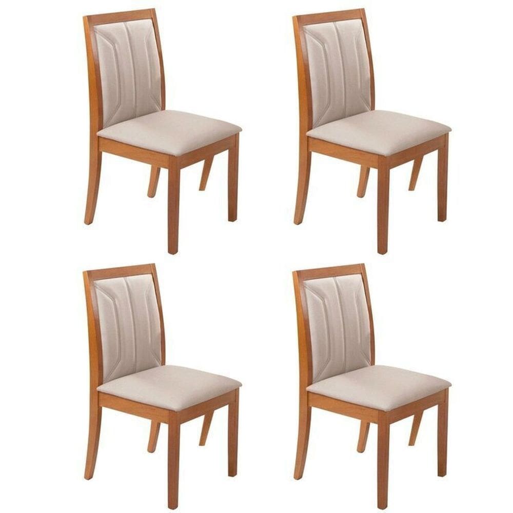 Conjunto 4 Cadeiras Estofadas Premium Espresso Móveis Cinamomo