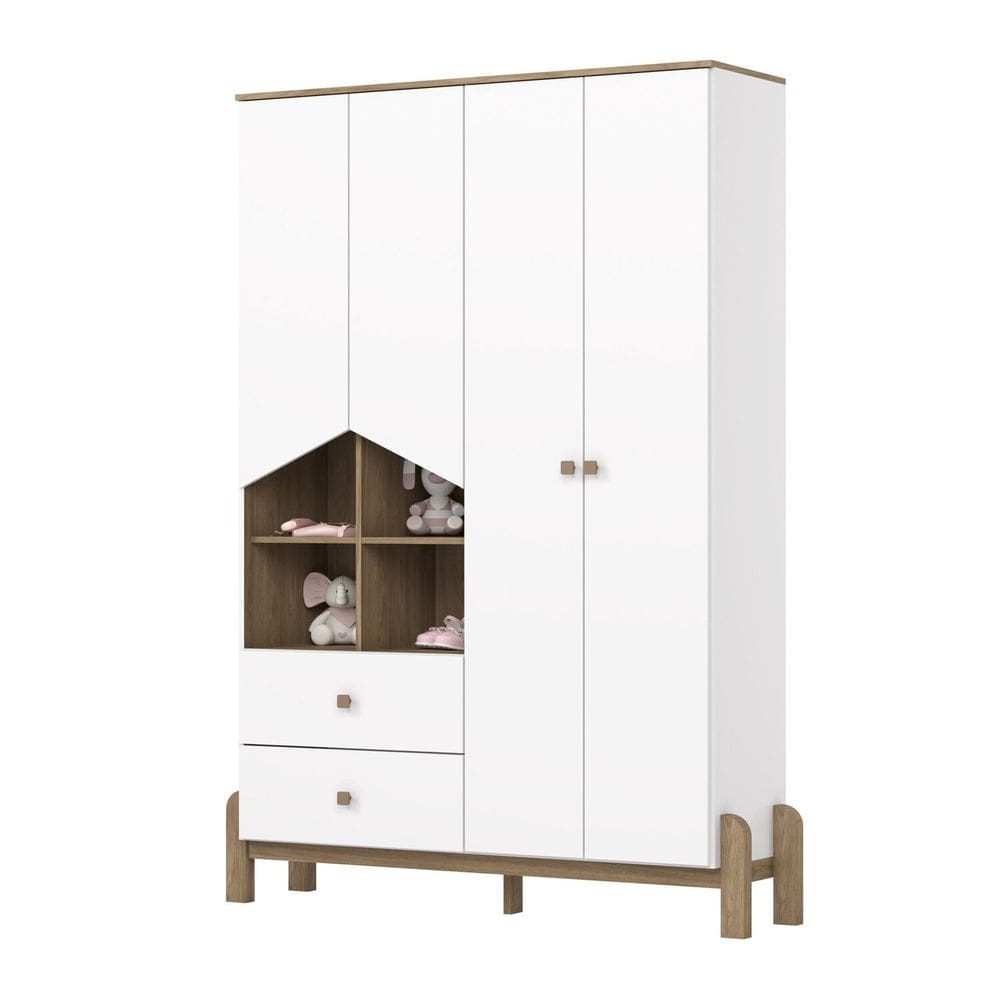 Guarda-roupa 4 Portas 2 Gavetas Yuri Espresso Móveis | Casas Bahia