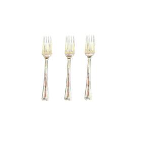 Pacote Com 216 Un Mini Garfo Prata Luxo Descartável 10Cm