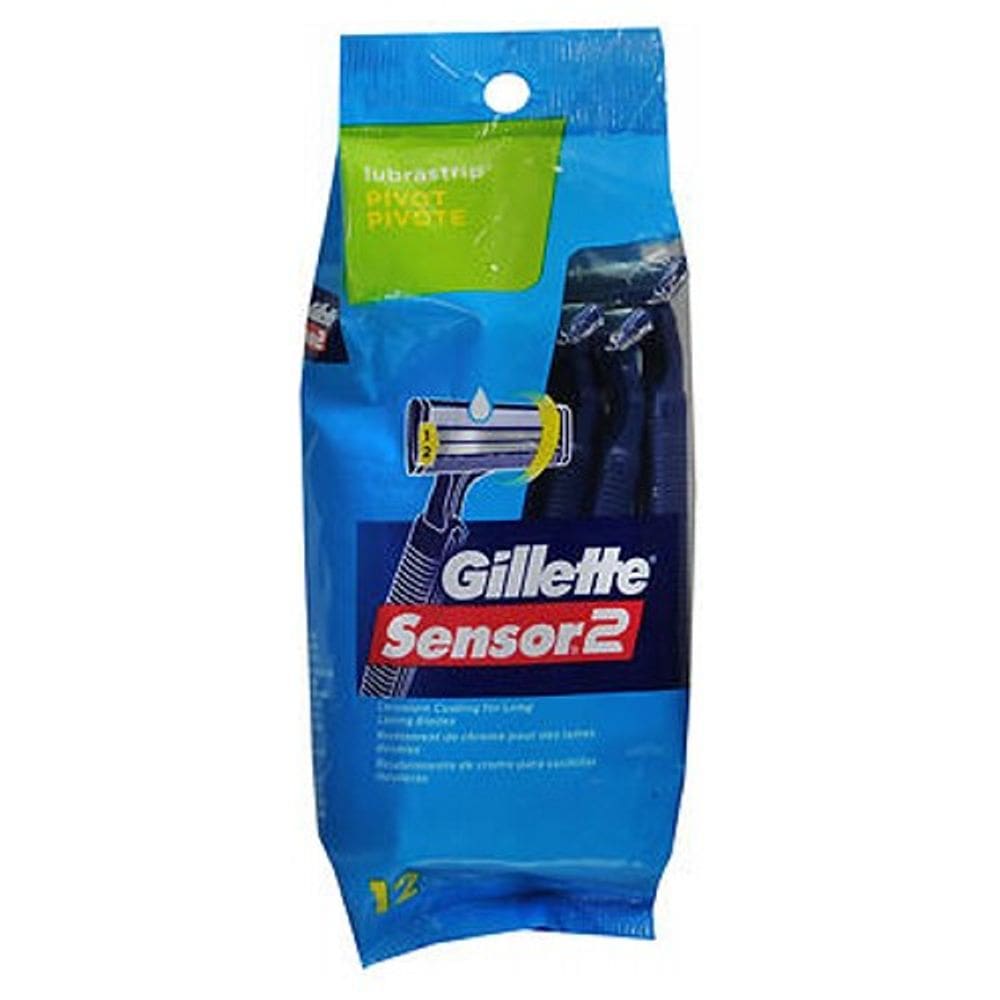 Lâminas de barbear descartáveis Gillette Sensor 2 12 cada da Gillette (pacote com 2)