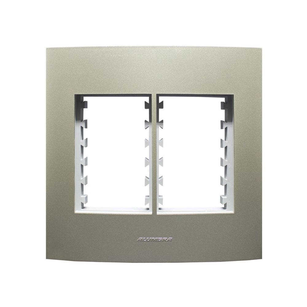 Placa 4X4 com Suporte Para 6 Módulos Inova Pro Class Alumbra Champagne