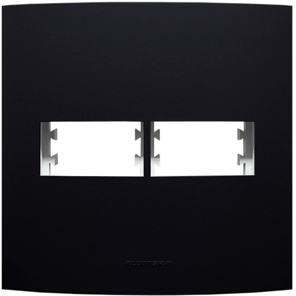 Placa 4X4 com Suporte Para 2 Módulos Inova Pro Class Alumbra Preto Ébano
