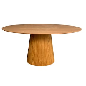 Mesa de Jantar Cone Oval 130x90 cm Tampo Freijó Base Freijó