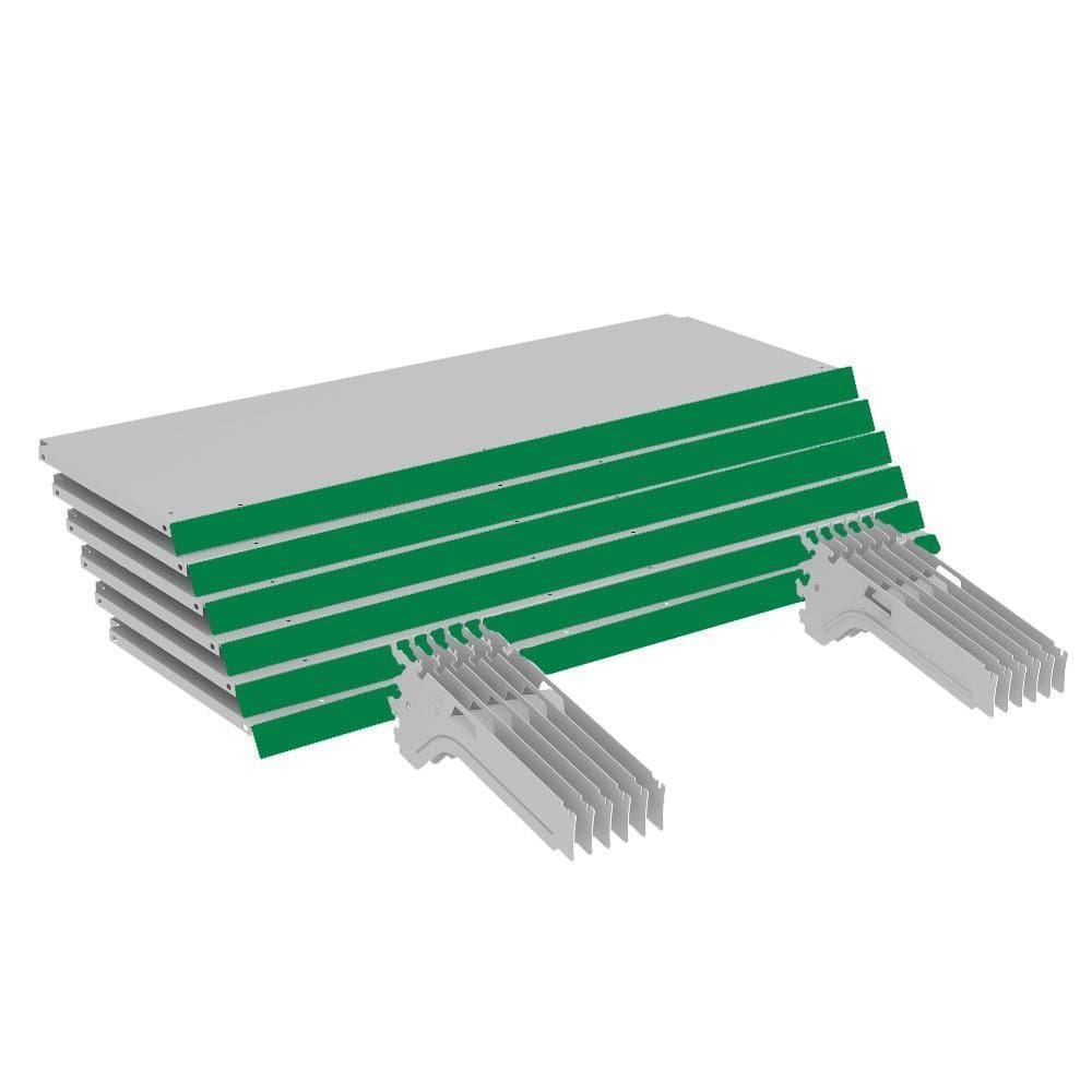 Kit 12 Bandejas Gondola Fit 40 Branco 12X 30X90 Pe Verde