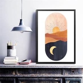 Quadro Boho Day And Night 45X34Cm - Com Vidro