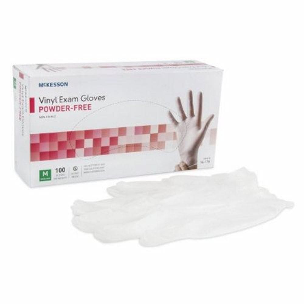 Luva de exame de vinil padrão punho médio transparente 150 unidades da McKesson (pacote com 2)