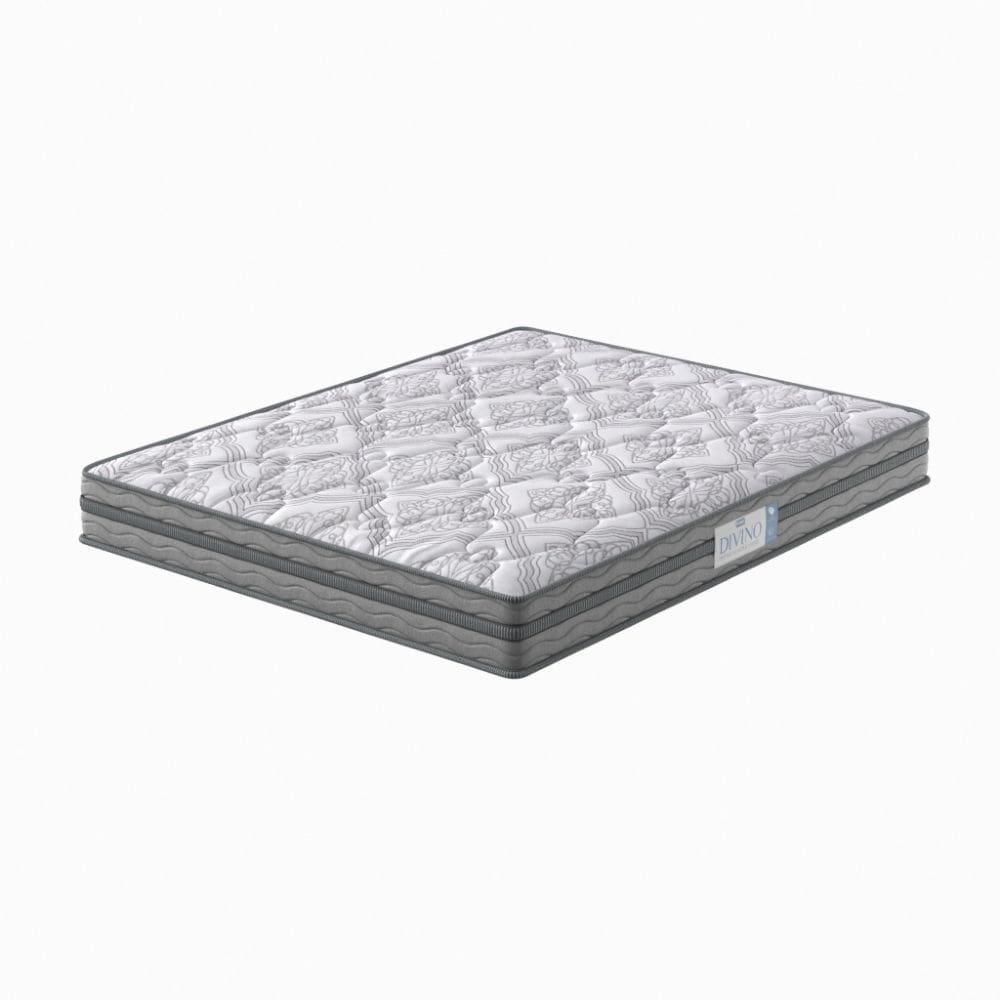 Colchão Queen Espuma D40 Hiper Firme Probel 22cm Branco/Cinza