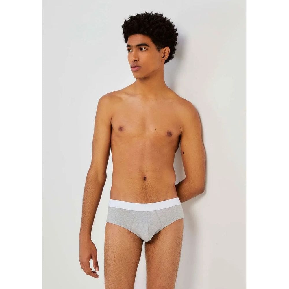 Cueca Slip Com Elástico Personalizado - Cinza P Hering
