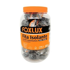 Fita Isolante De Pvc Antichamas 20M Preta Pote C25 Un Foxlux