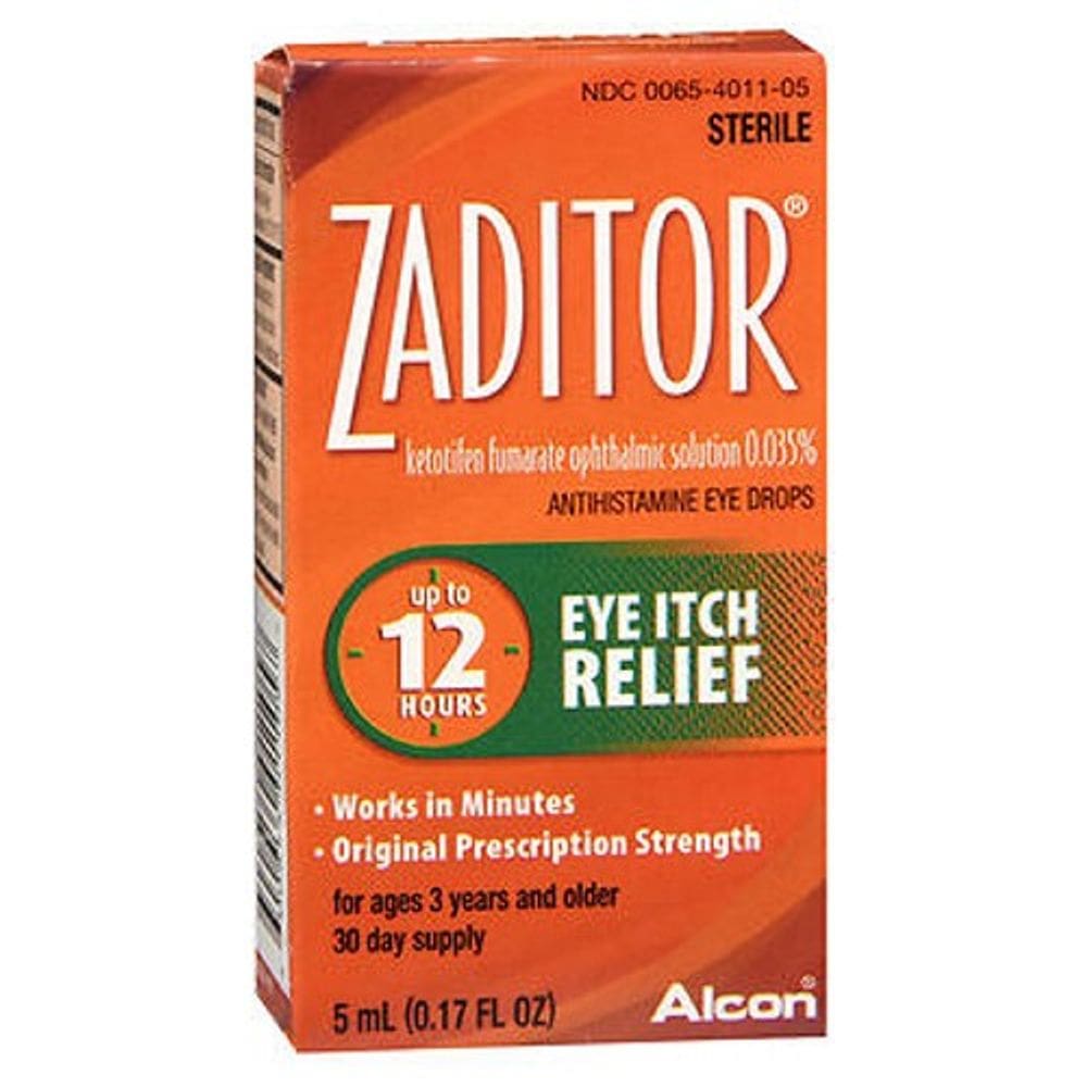 Gotas para alívio da coceira nos olhos Zaditor 5 ml da Alcon (pacote com 2)