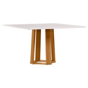 Mesa de Jantar 135x135 cm Treviso com Vidro Ype Off White– New Ceval