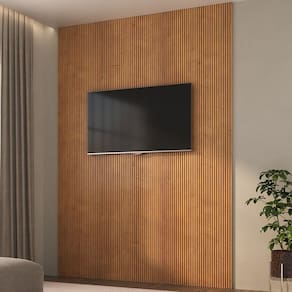 Painel Ripado de Poliestireno 6 Barras de 2,85m X 12,2cm Venda em 1,96m² Cumaru