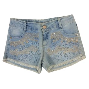 Short Jeans infantil com Brilho Fem Petit Cherie