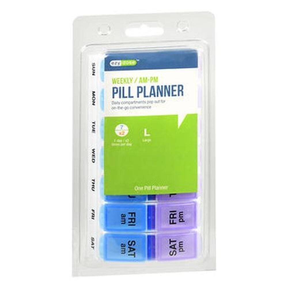 Recipiente de pí de viagem Ezy-Dose 7 dias am/pm grande 1 cada por Ezy Dose (pacote com 2)
