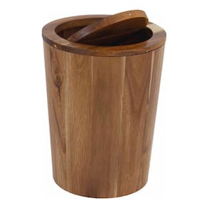 Lixeira Madeira Multiuso 10 L Basculante 30x23cm - Marrom