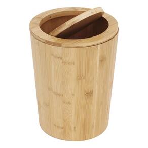 Lixeira Madeira Multiuso 10 L Basculante 30x23cm - Bege