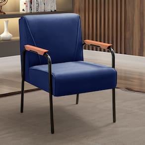 Kit 4 Poltronas Decorativas Braços Fixo Jade Azul Marinho