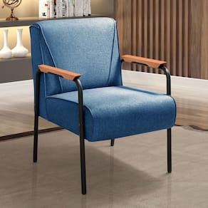 Kit 4 Poltronas Decorativas Braços Fixo Jade Azul