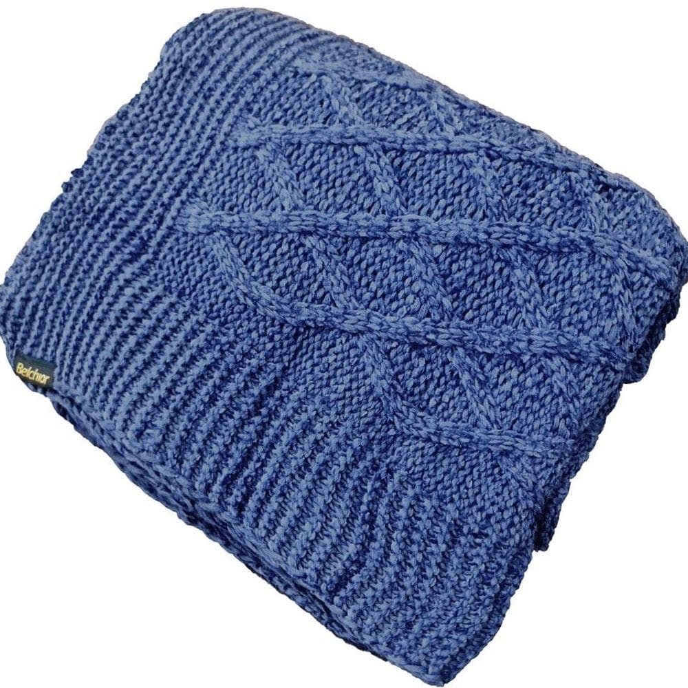 Manta Peseira de Tricot 90x180 Cm - Aran Azul Jeans
