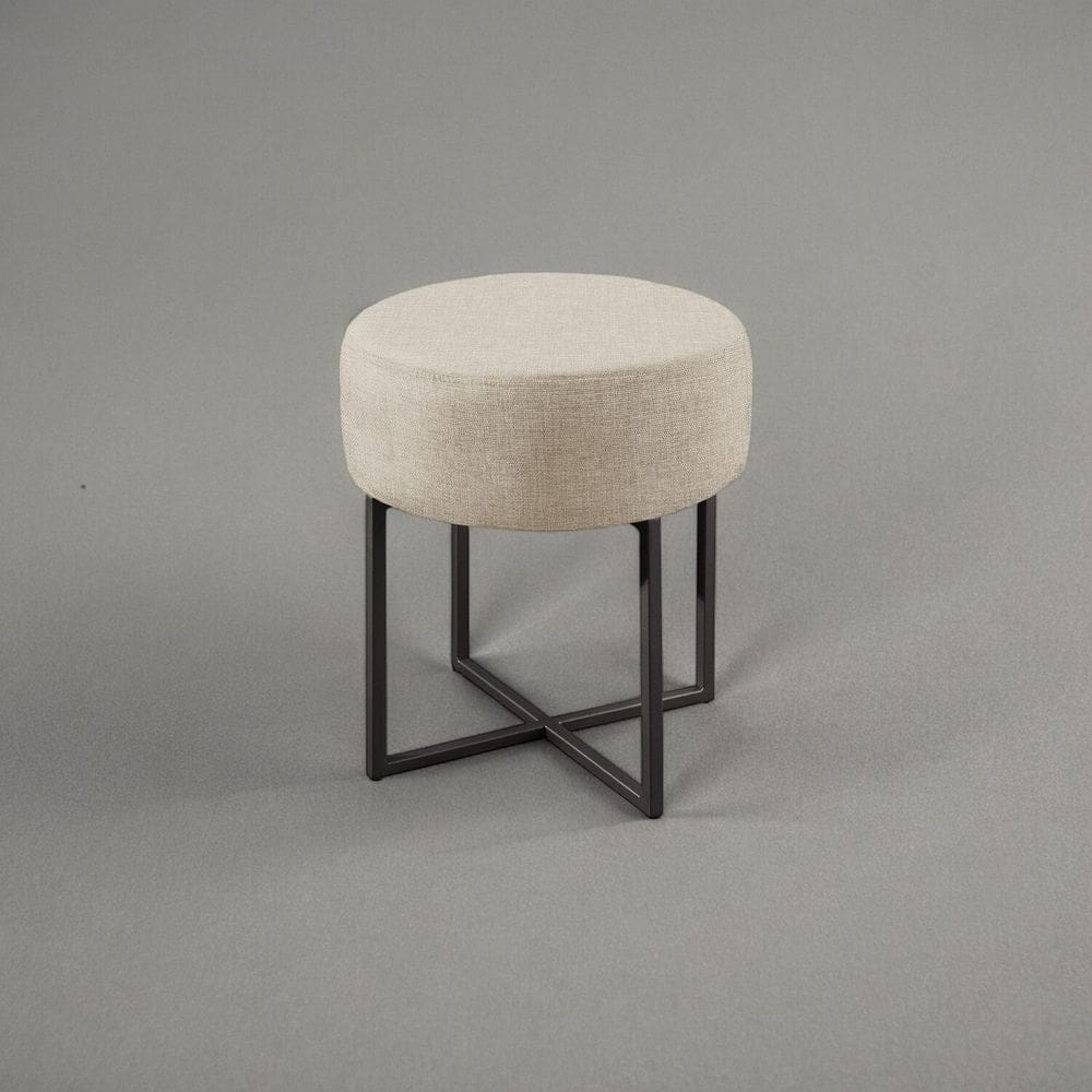 Puff Banqueta 40cm X 45cm Otávio Luxo Bege Claro