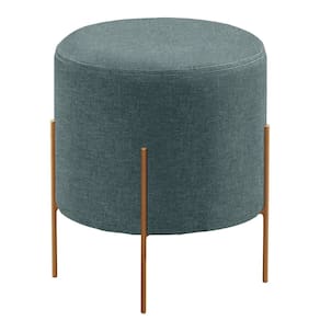 Puff Banqueta Estofado 48x40cm Luxo Odim Azul