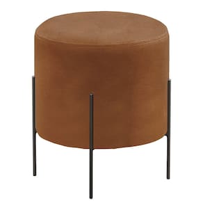 Puff Banqueta Estofado 48x40cm Luxo Odim Caramelo